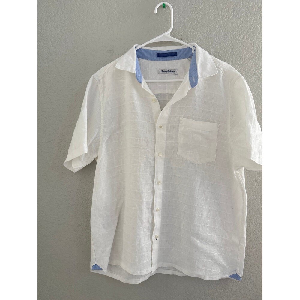 Tommy Bahama white short sleeve button down size medium